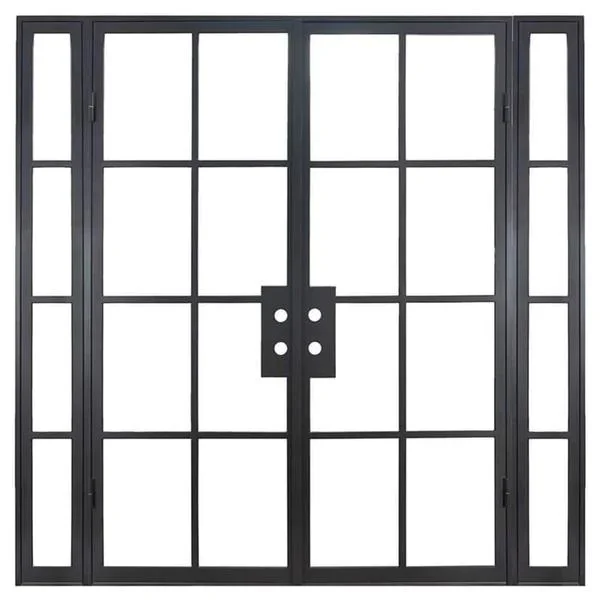 Narrow Slim Frame Barn Sliding Folding Wrought Iron Steel Doors