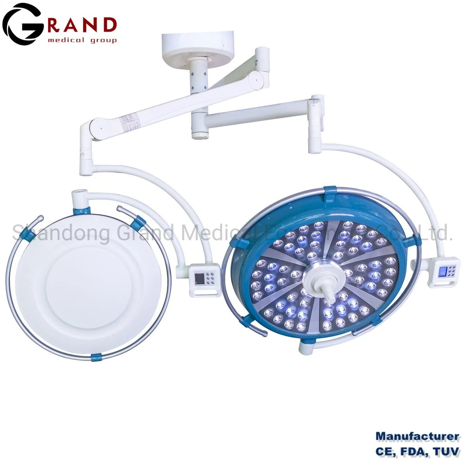 Leading Yuda Medical Best Quality CE FDA ISO Double Dome Ceiling Mounted Surgical Shadowless LED Operating Light with Camera