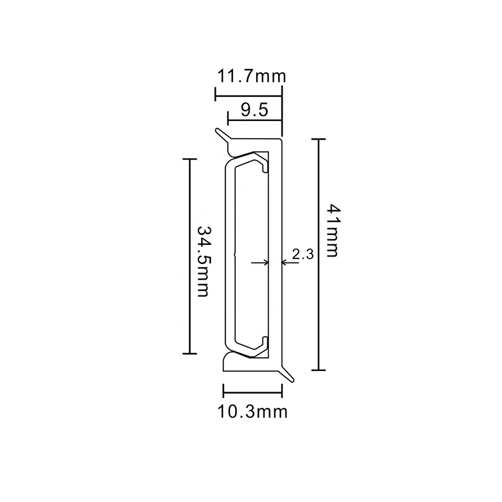 Waterproof Aluminum Skirting Panel Covers Kitchen Plinth PVC Skirting Board