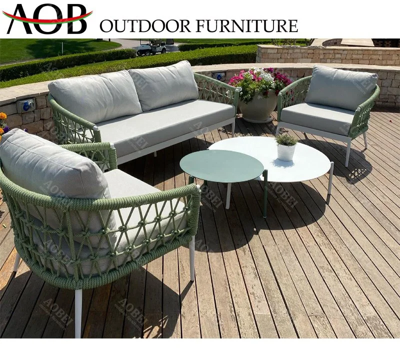 Modern Exterior Home Garden Hotel Patio Villa Outdoor Rope Sofa Set Furniture