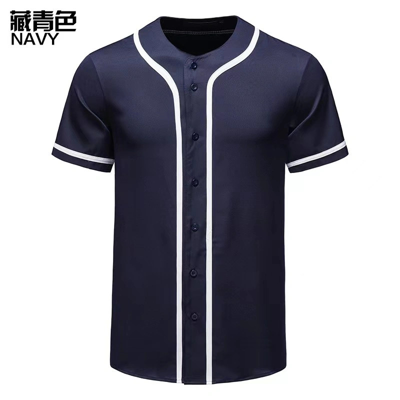 Bouton complet personnalisé plaine de chemises de baseball baseball Jerseys