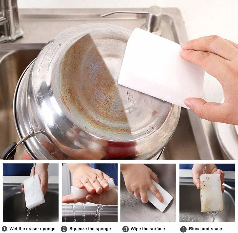 Long Lasting Strong Cleaning Power Premium Melamine Multi Surface Kitchen Sponges