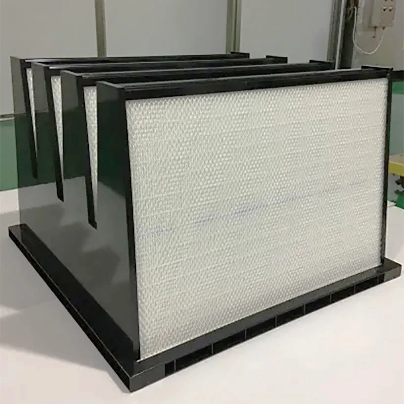 Compact Filter F6, F7, F8, F9 Air Filter with V-Bank Type Medium Efficiency for HVAC System of Electronic Cleanroom, Laboratory and Gas Turbine System