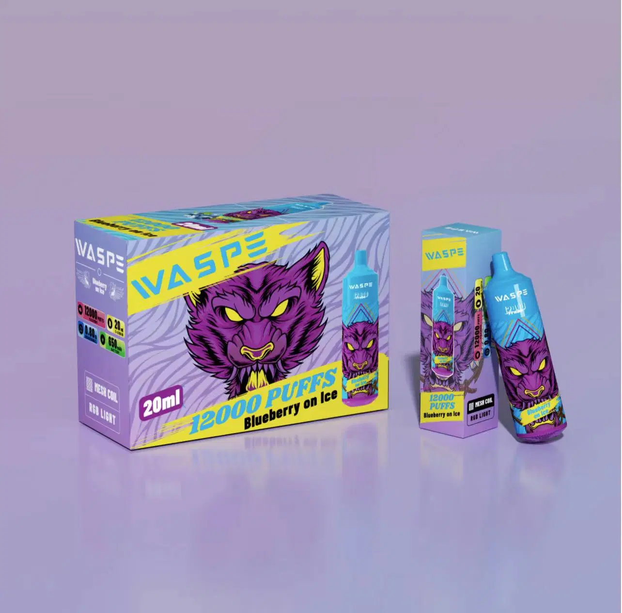 Waspe12000 Big Puff desechable VAPE 20ml 0-5% NIC 650mAh Tipo C carga de cigarrillos electrónicos