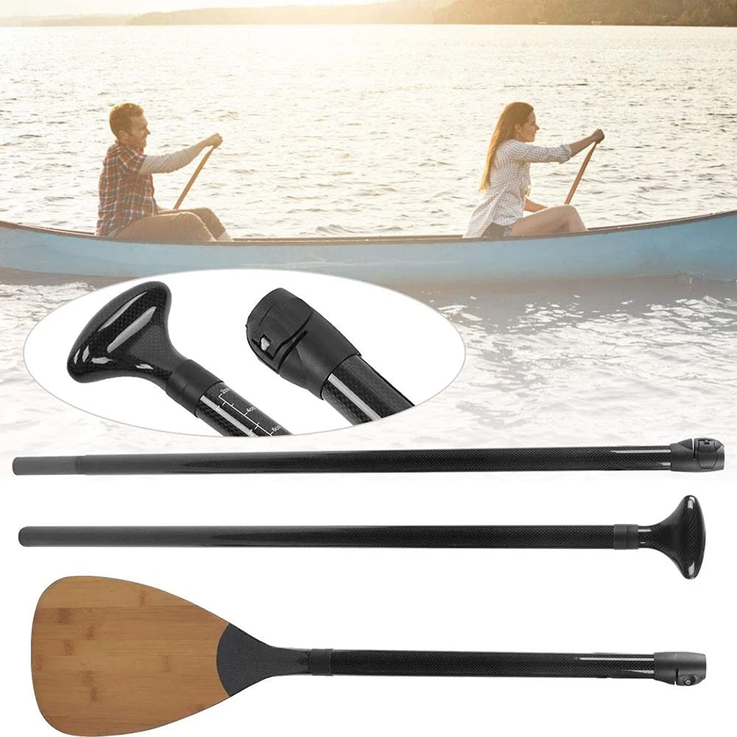 3 Sections Carbon Fiber Paddle Adjustable Length Standup Paddles for Surfboard Sup Kayak Inflatable Boat