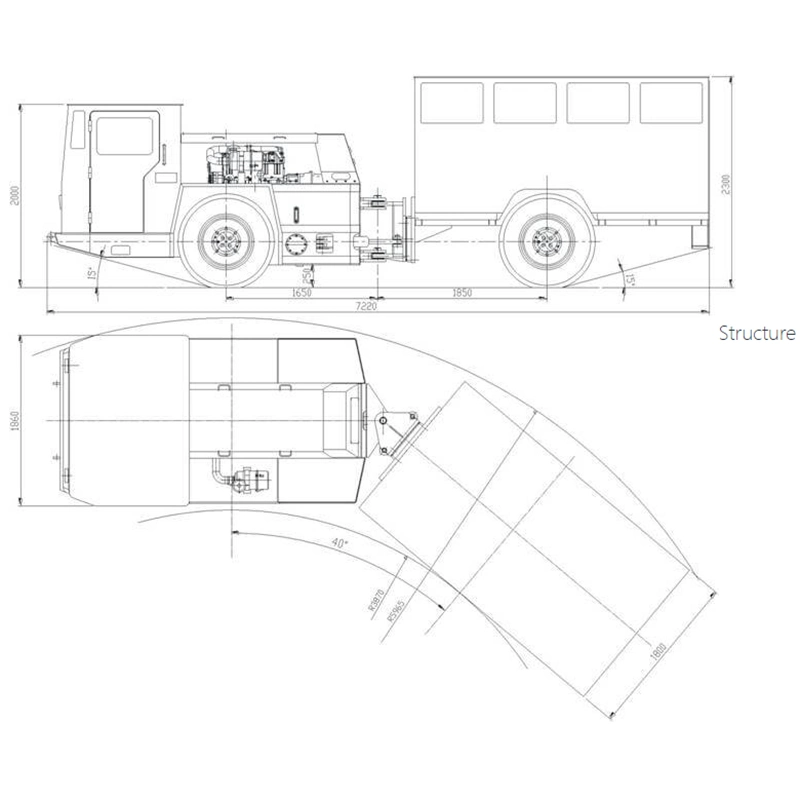 6 13 18 25 30 Sitze Unterirdischer Bergbau Service Fahrzeug Personnel Carrier Unterirdisches Versorgungsfahrzeug