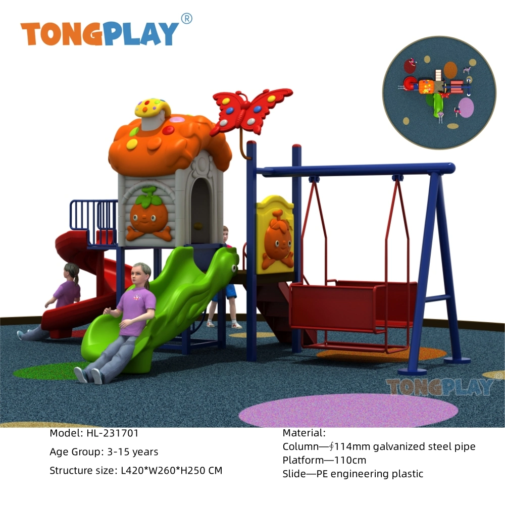 Tongplay Aqua Dome diapositiva exterior de plástico y estructura de escalada Niños amistosos correr para niños de Kindergarten