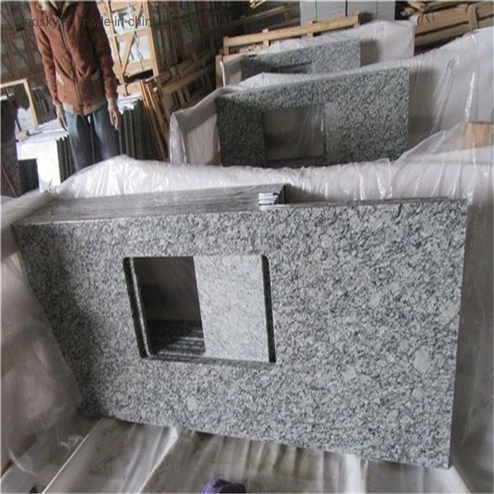 Wholesale Sea Wave White Polished Kitchen Granite Countertop for Home