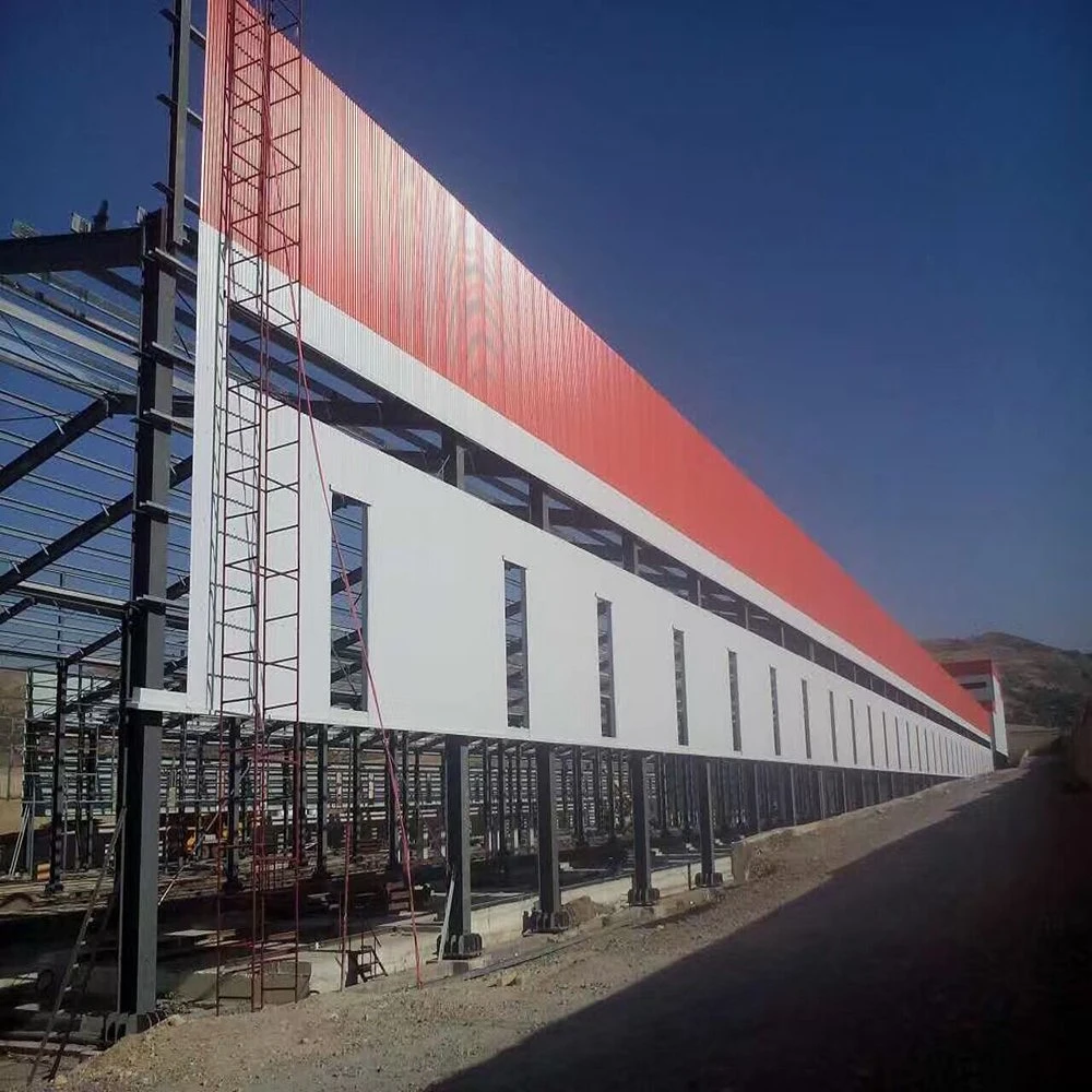 Qingdao Steel Construction Warehouse Metal Workshop Buildings Prefab Garage Shop for Sale