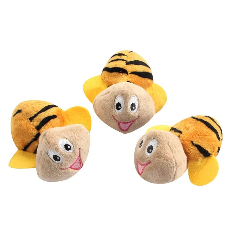 Cute Little Honeybee Squeaky Hide and Seek Plush Dog Toys for Large Medium Dogs Visit Sustainable Chew Pet Toys