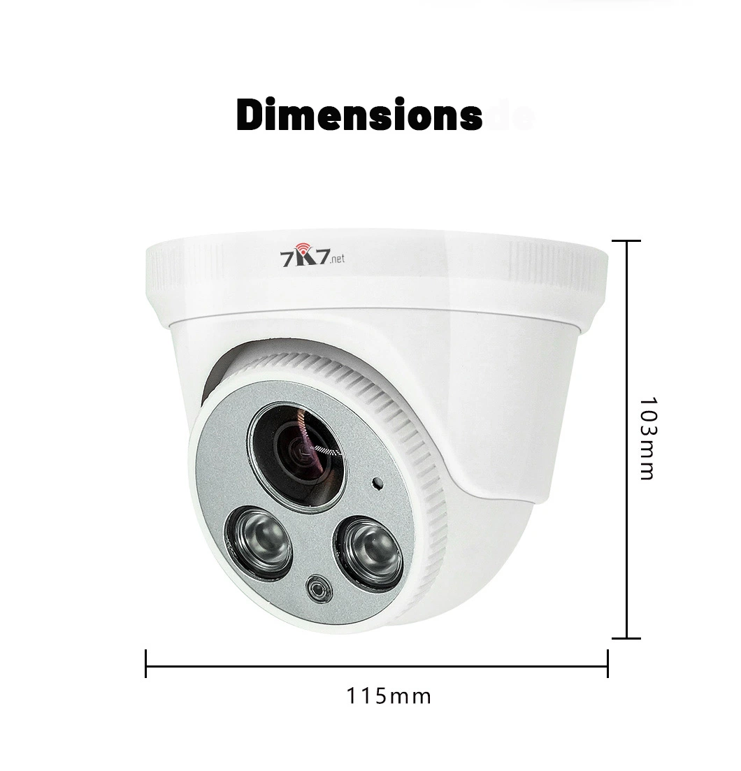 Visión nocturna infrarroja 170 grados Gran angular, Cámara de Seguridad CCTV