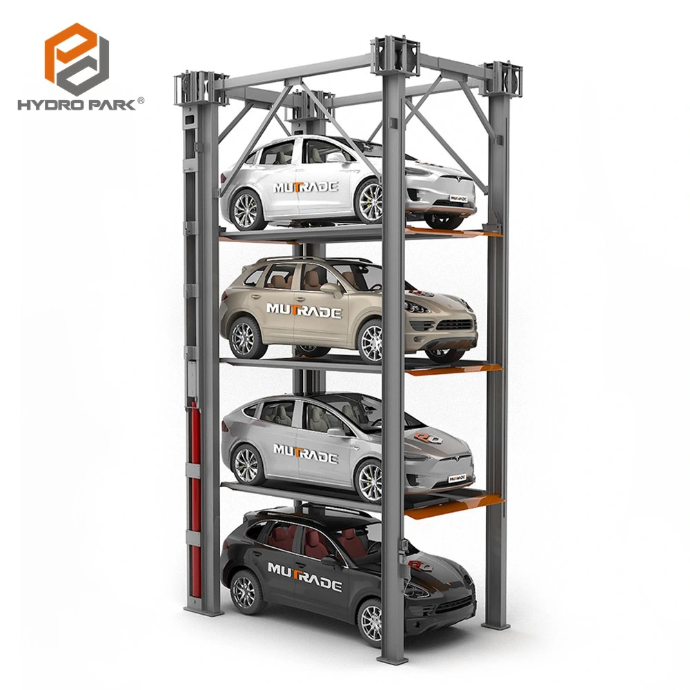 Triple Floors Vertical Type Anti-Fall Locks Hydraulic Driven Four Post Car Stack Parking System for Car Storage