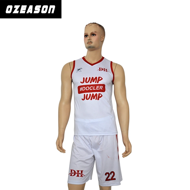 Atacado Custom Luxury 100% poliéster Jersey basquetebol bordado de alta qualidade Camisolas de basquetebol juvenil com costuras