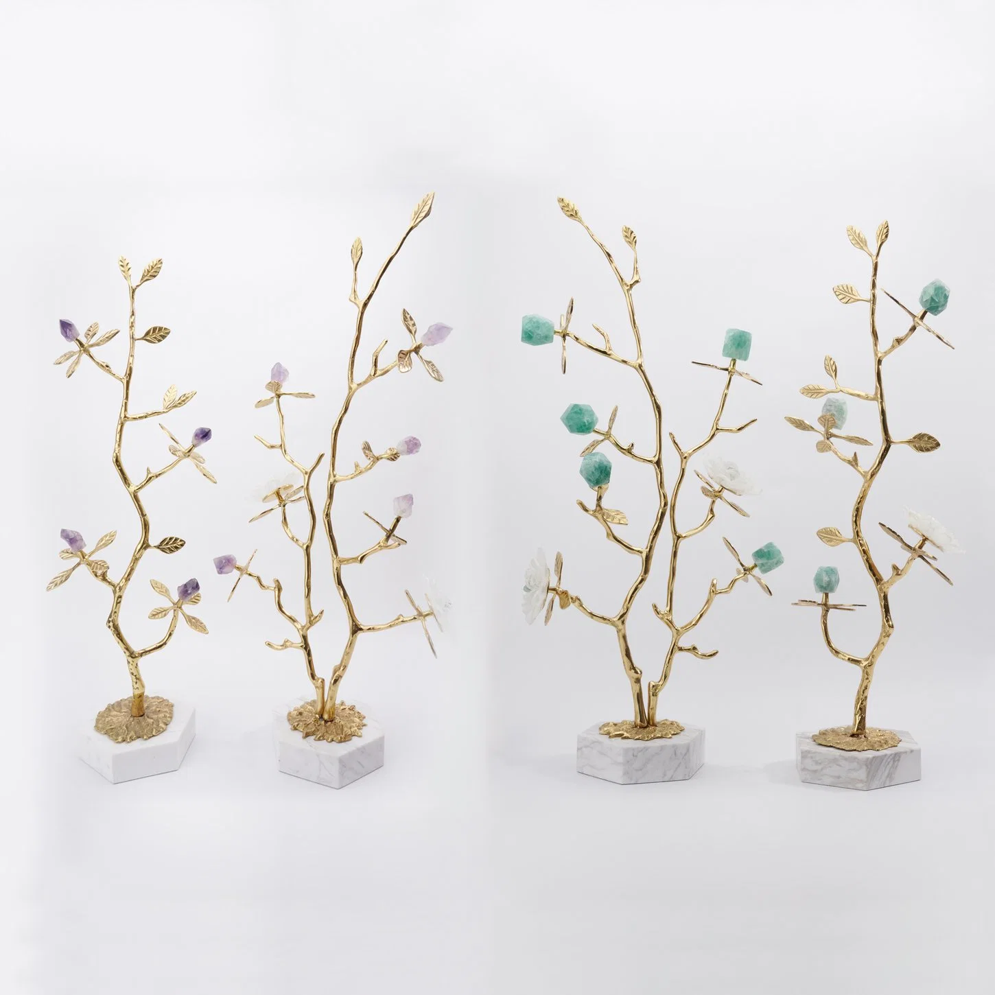 Nordic Home Decoration Pieces Living Room Ornamentos Natural Crystal Stone Flower Crafts Deco