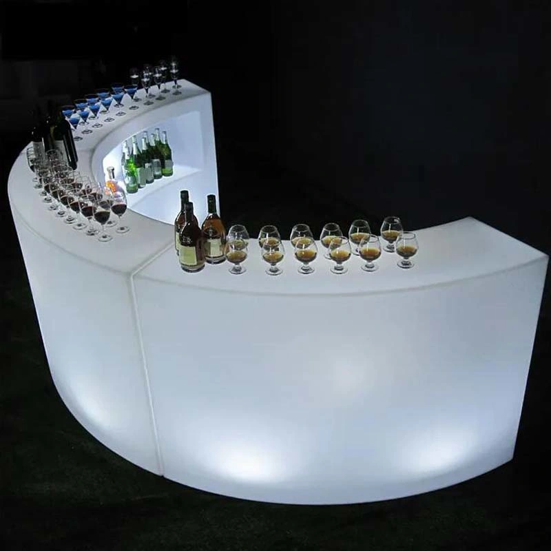 RGB Color Changing Pub Furniture Round LED Bar Countertop