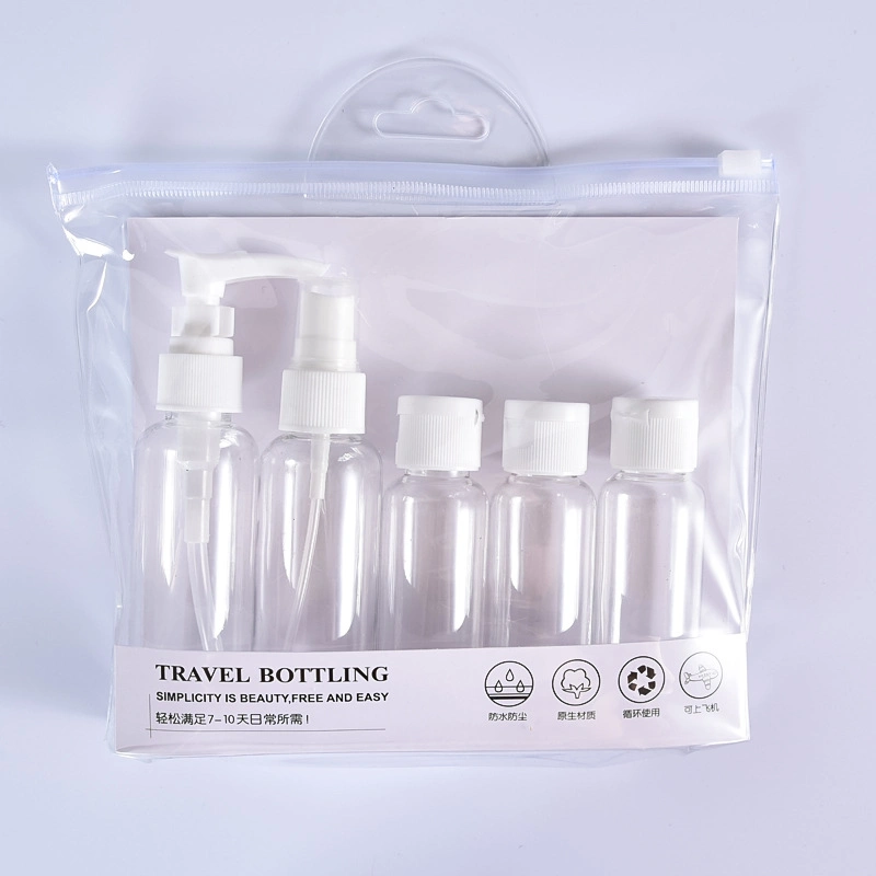 30ml 50ml Empty PVC Zipper Bag Travel Toilet Plastic Lotion Bottle Set