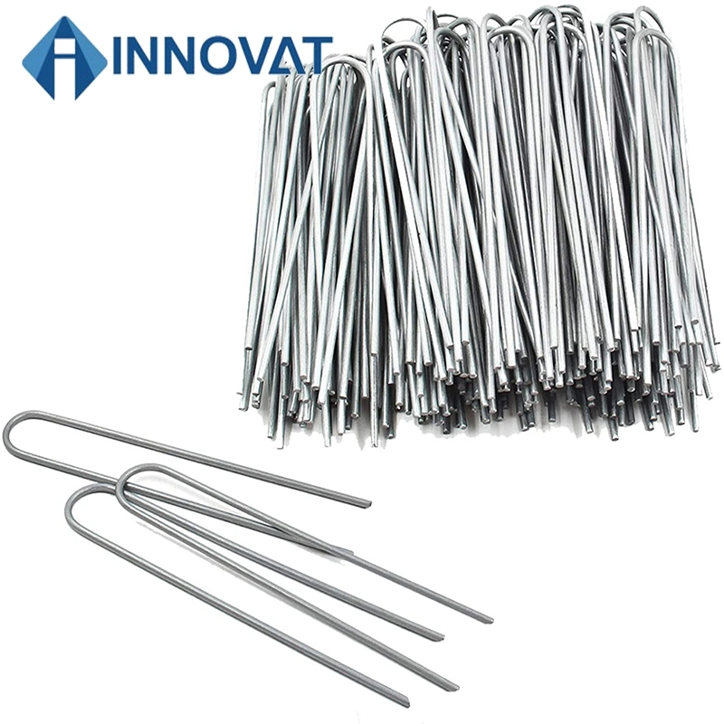 Steel U Pins 6 Inch Galvanized U Shaped Nails Pins Tent Pegs Garden Stakes Tent Stakes Galvanized Landscape Staples