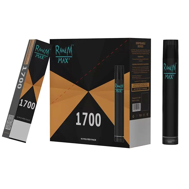 Authentic Randm Max Plus 1700 Puffs Disposable/Chargeable Vape Pen E Cigarette with Adjustable Airflow 1100 Battery 6ml Pre-Filled Pod Smoking Max+ Vap