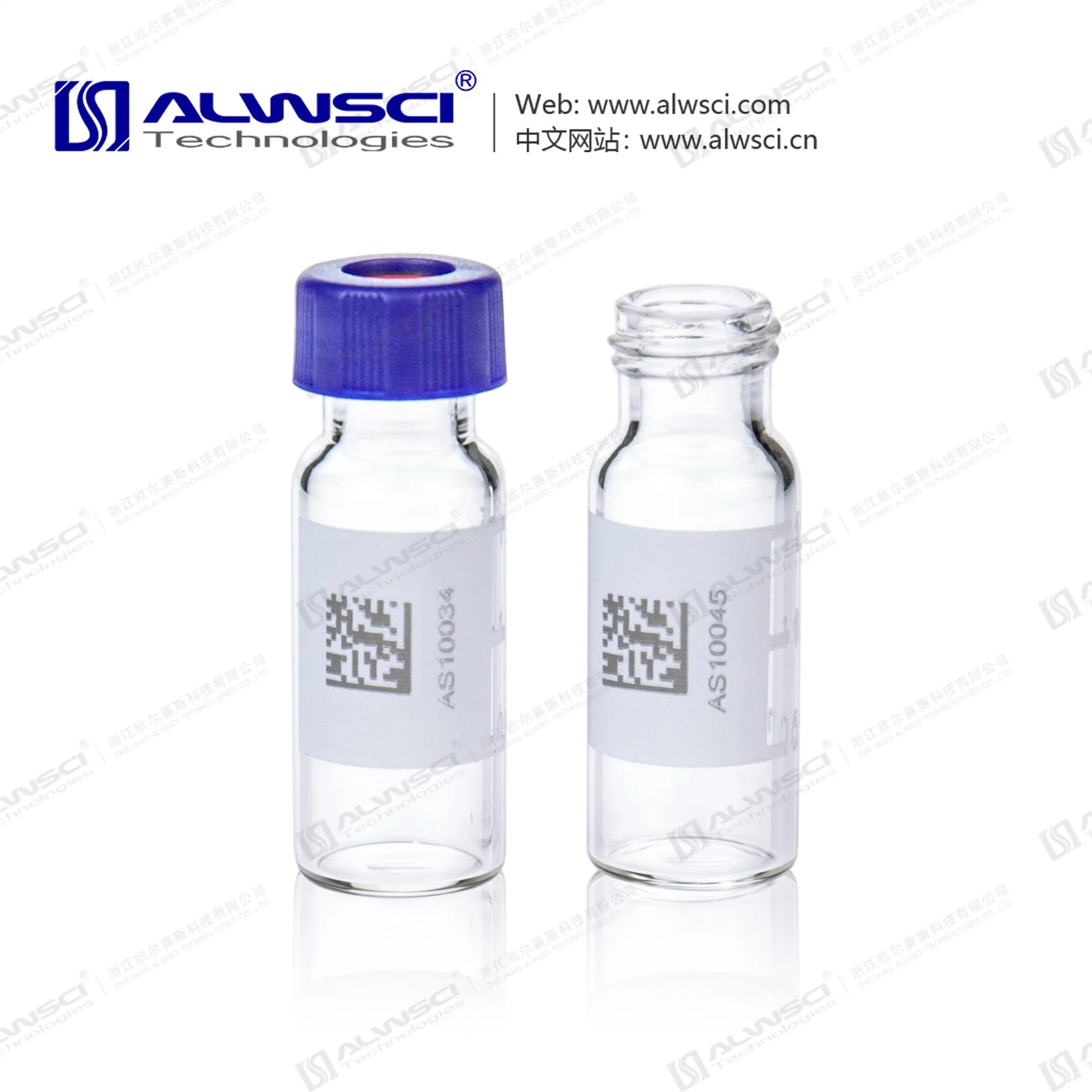 Lab Barcoded 2ml Clear Glass 12X32mm Flat Base 9-425 Screw Thread Vial