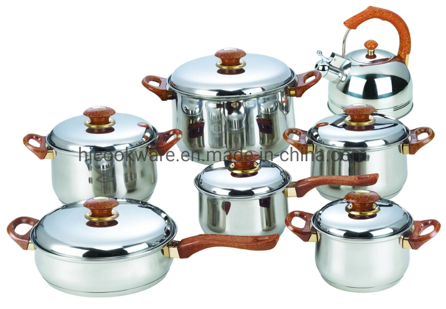 Hot Sale Kitchen Utensils Dessini Cooking Pot Kettle 14PCS Stainless Steel Cookware Set