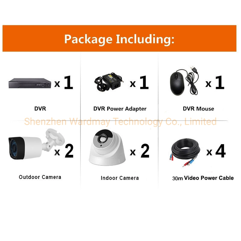 Wardmay barato juego completo 4CH DVR Inicio Kits de 5MP cámara CCTV Sistema de seguridad con cámara analógica de 5MP