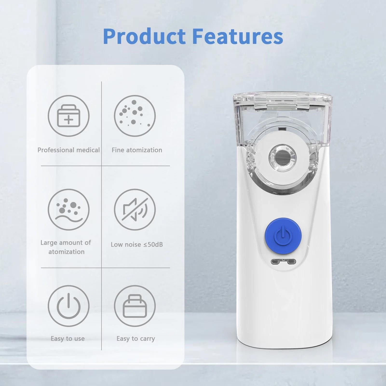 Mute Mini Handheld Inhaler Portable Mesh Nebulizer Beauty Sprayer Machine