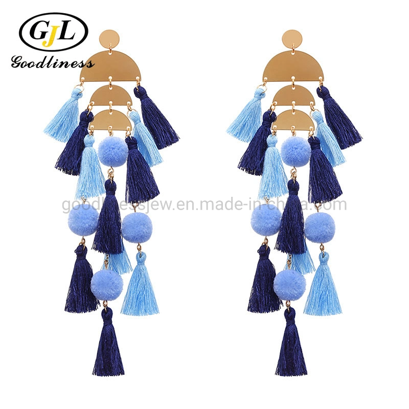 Wholesale/Supplier Tassels Semi-Circle Shape Bobemia Style Earring Jewelry