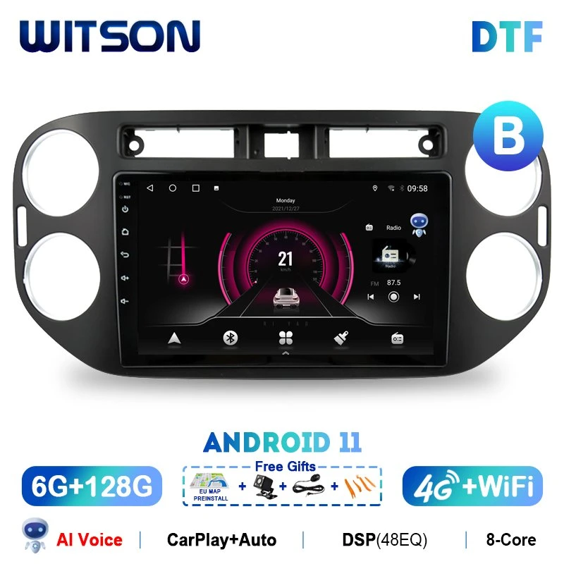 Witson Android 11 Car Audio for Volkswagen Tiguan 2010-2017 Ai Voice Carplay Navigation WiFi GPS 2 DIN Auto Radio