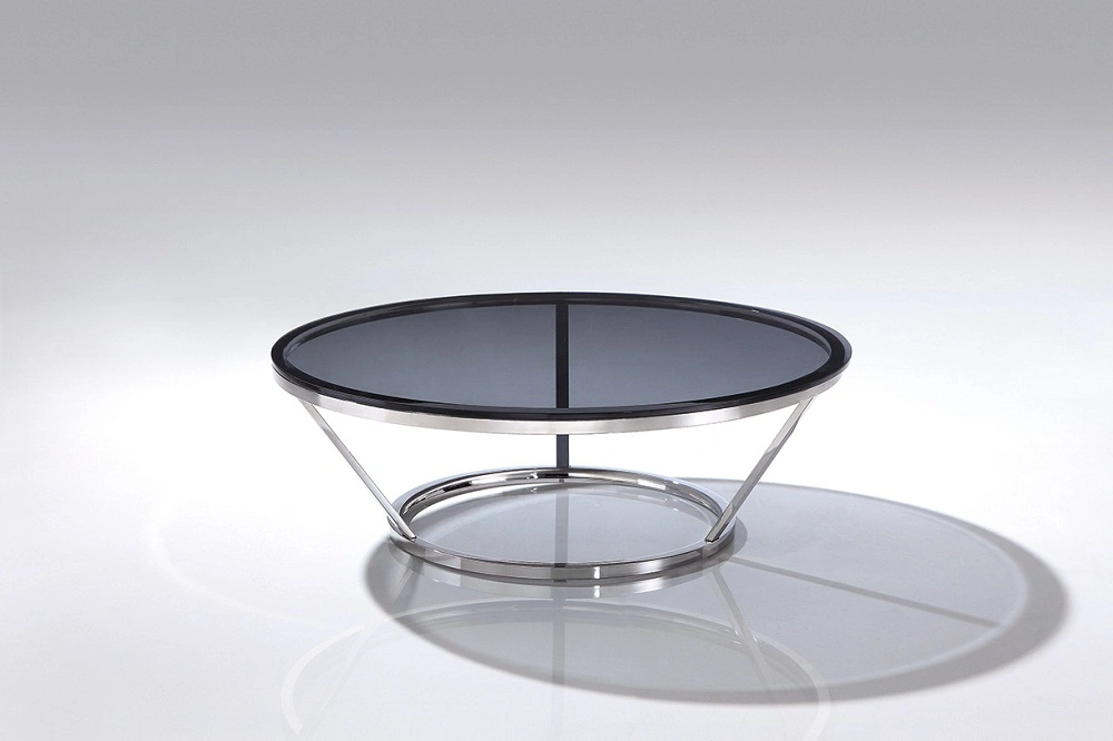 Hot Sale Tempered New TV Stand Coffee Cabinet Round Side Glass Table