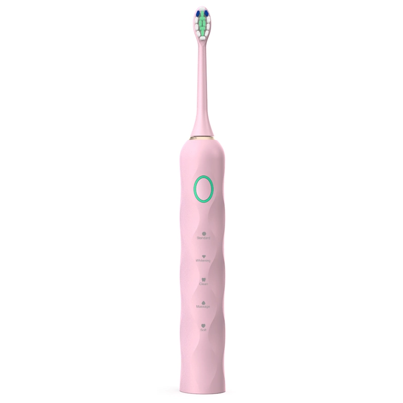 Heißer Verkauf Rosa Erwachsene Leistungsstarke Elektrische Zahnbürste Wiederaufladbare Ultraschall Waschbar Elektronische Zahnaufhellung Bürste Elektrische Zahnbürste