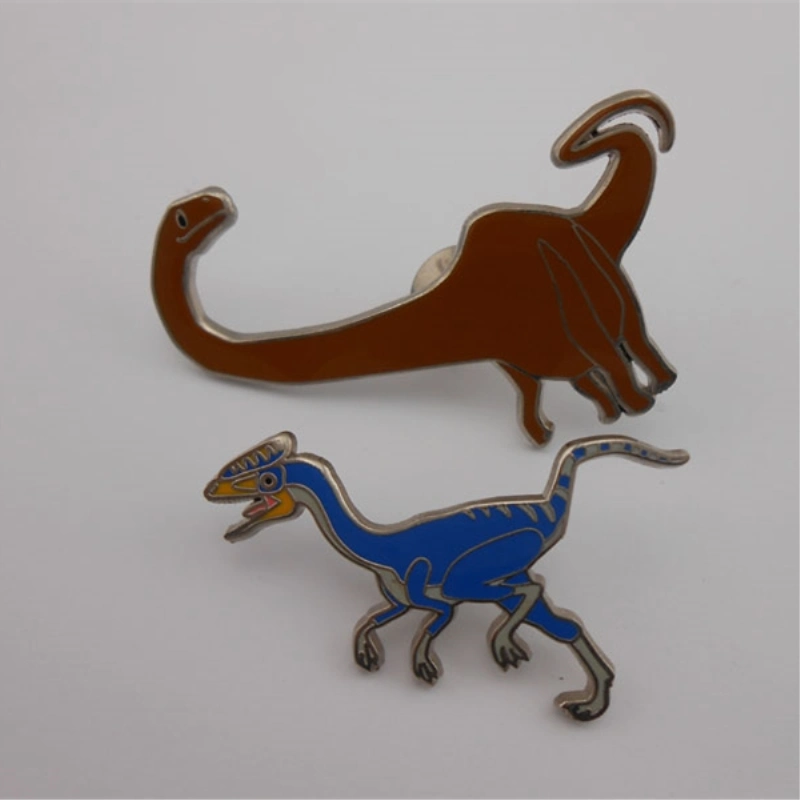 Personalise Metal Dinosaur Shape Hard Enamel Lapel Pin Badge Emblem