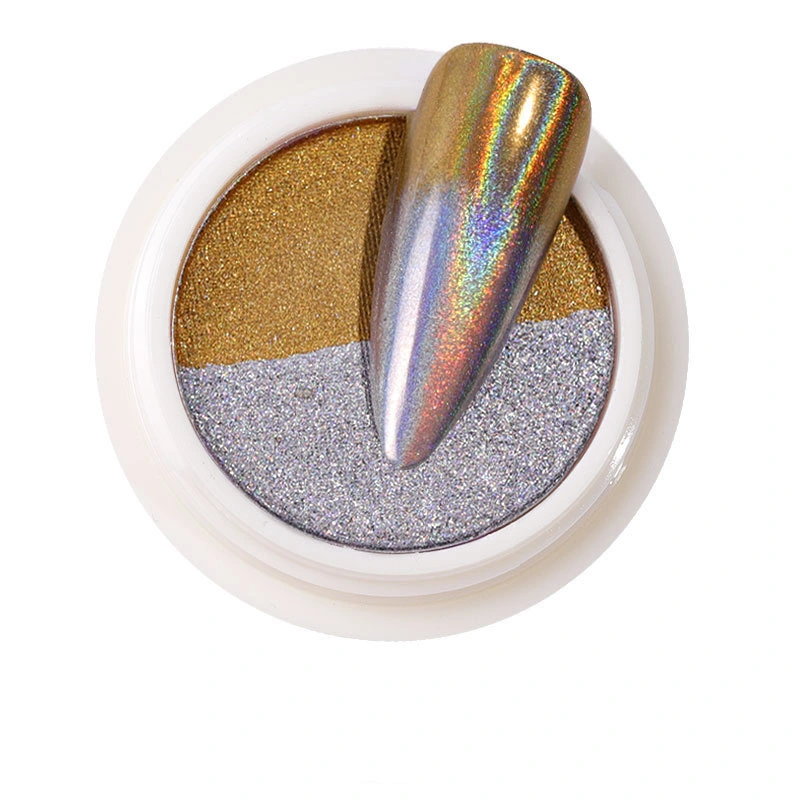 Deux couleurs de haute qualité Nail Art Chrome miroir Glitter fard à paupières en poudre Pigment