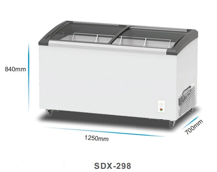 تجارية سوبرماركت منحنية باب الزجاج الآيس كريم الصدر المواجهة للبيع (SDX-498)