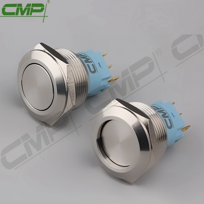 22mm Flat Metal Push Button Switch