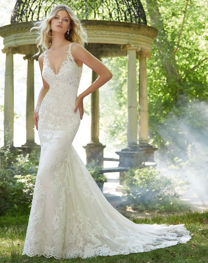 Sleeveless Mermaid Wedding Dresses Lace Bridal Gown 2022 Lb28123