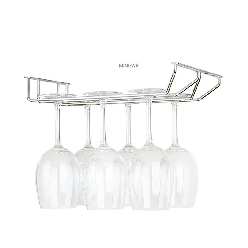 Mingwei Iron Stainless Steel Minimalist Style Bar Cabinet Cups Storage Wine Glasses Goblet Holders