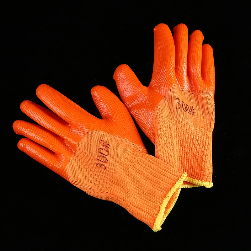 Wholesale PVC Gloves Semi - Hanging Rubber Protective Gloves Kraft Alkali Gloves Wear - Resistant Acid - Alkali Oil - Proof Gloves