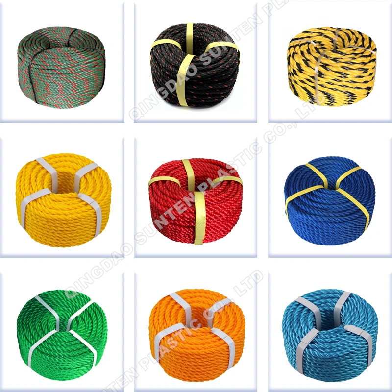 PP/PE/HDPE/Nylon/Polyethylene/Polyester/Plastic/Winch/Safety/Twisted/Braided/Fishing/Mooring/Rope