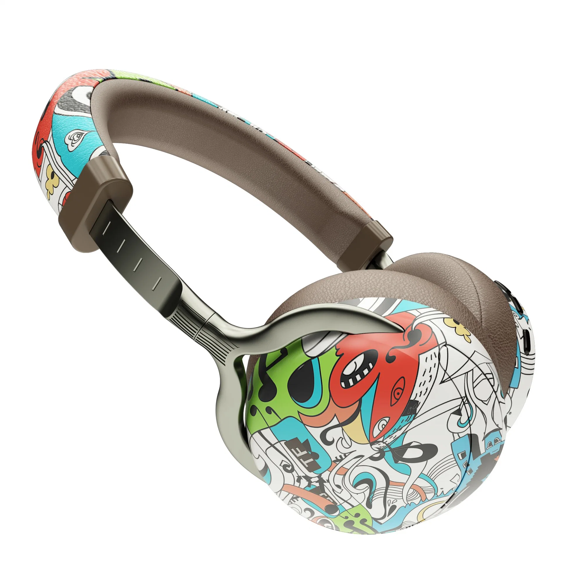 Fashion Headband Wireless Bluetooth Headset Graffiti Print Computer Mobile Game Headset Headphone