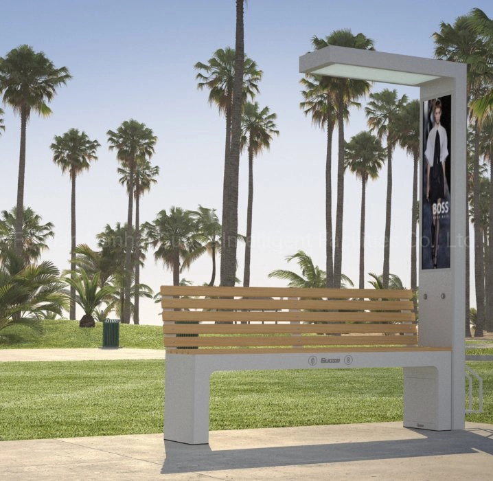 New Intelligent Solar Power Smart Bench Garden, Bus Shelter, Public Outdoor Chair