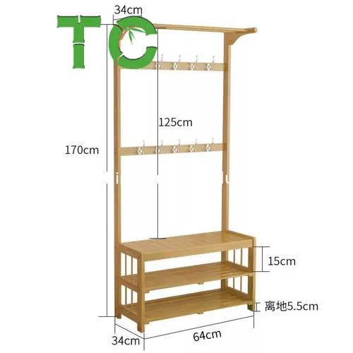 Mehrzweck Bambus Kleidung Trockengestell / Kleidung Regal Kleiderständer Halle Multi-Layer Schuhregal