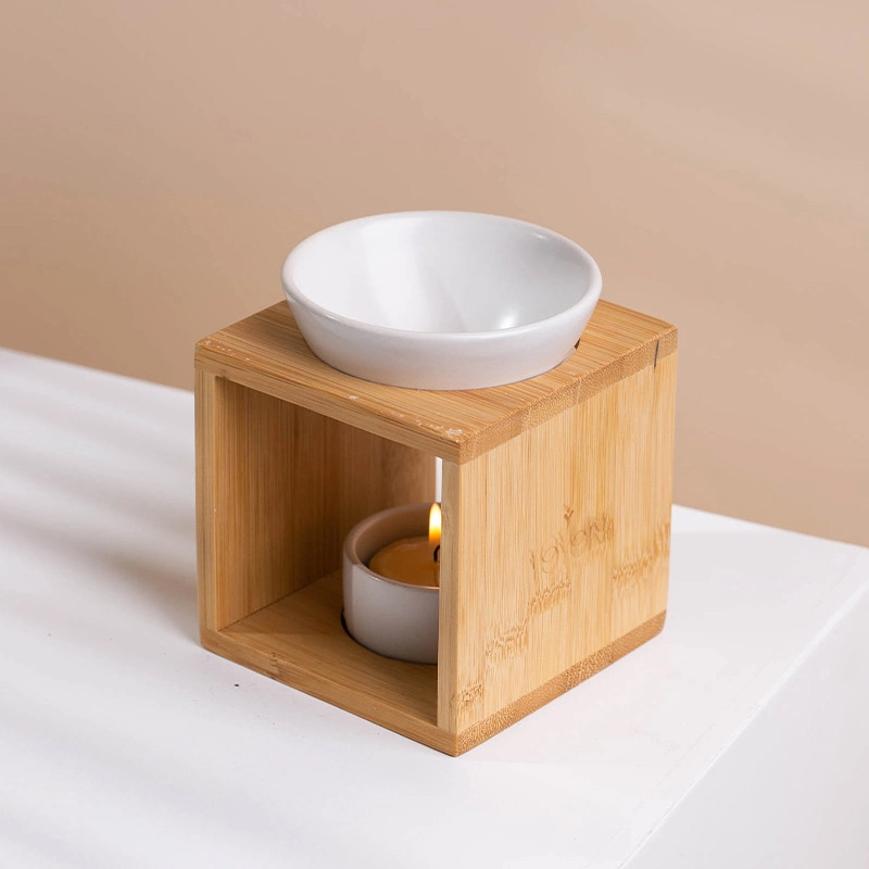 Household Square Wooden Hollowed Incense Oil Burner