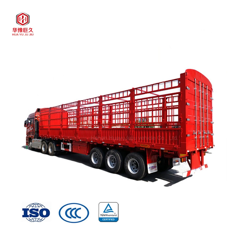 Factory Price 3 Axles 60tons Semi Fence Cargo Trailer Transportation