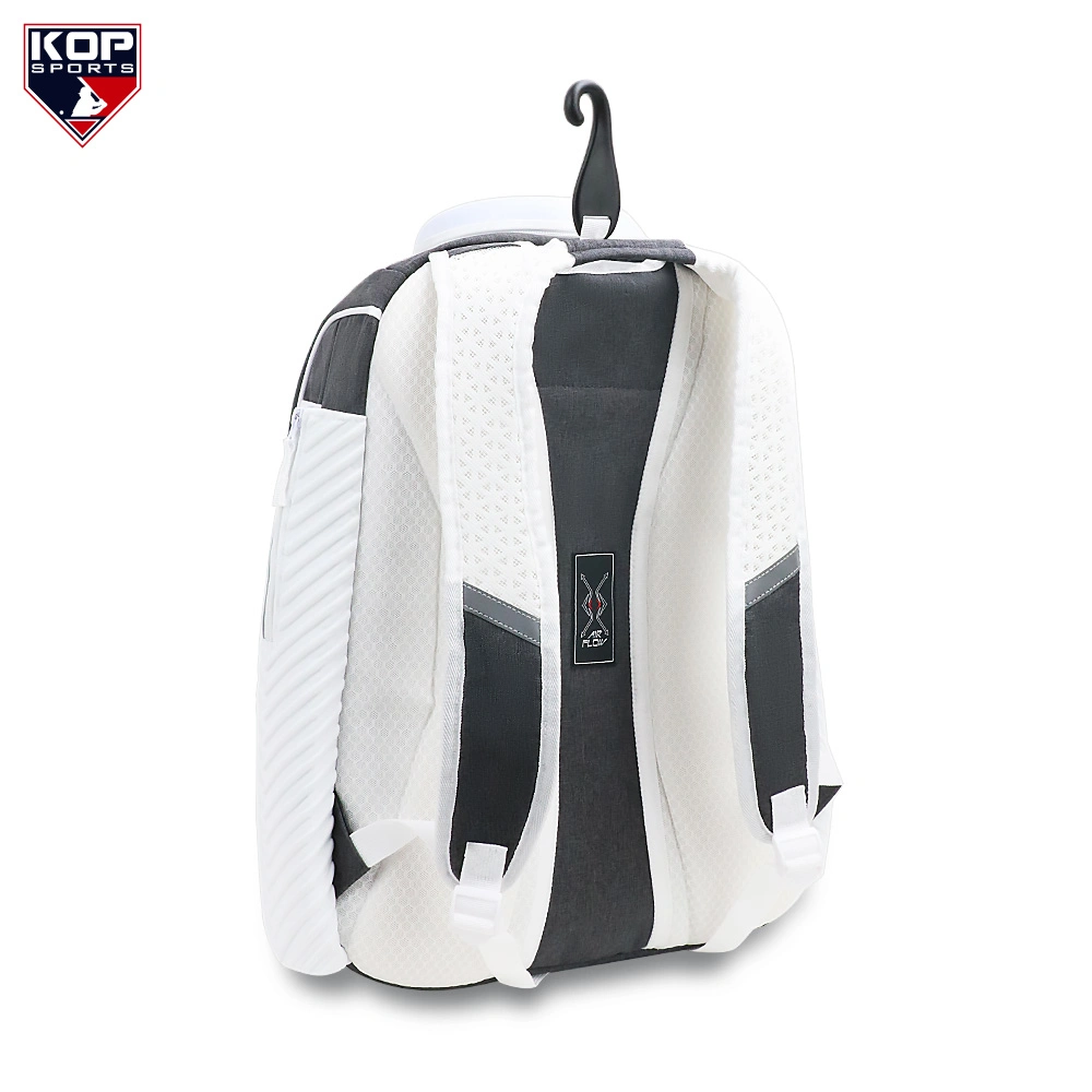 Mochila de béisbol de color blanco carbón