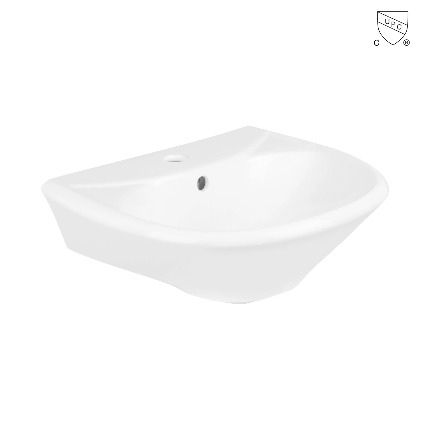 High quality/High cost performance Bathroom Ceramic White Oval Porcelain Vanity Bathroom Cabinet Wall-Mount Sink Cloakroom Wall-Hung Wash Basin with Pre-Drilled Overflow