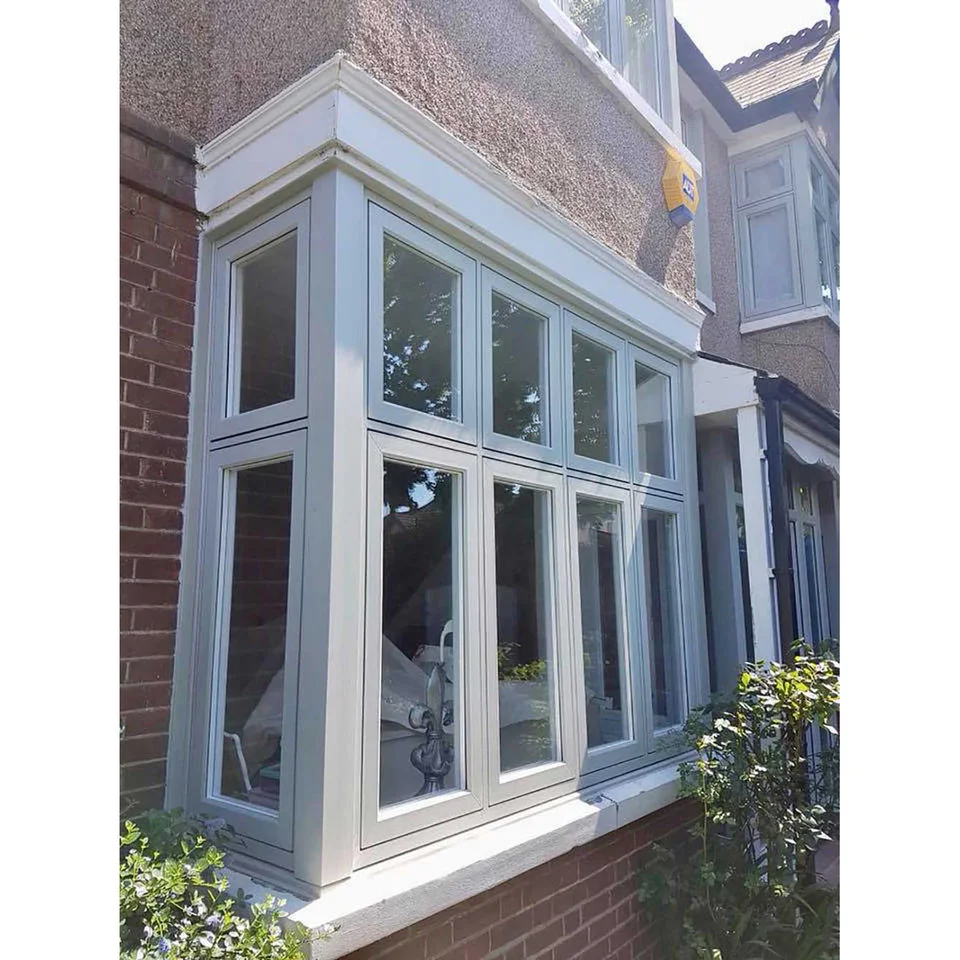 Best UPVC PVC French Vinyl Crank 3X4 Double Pull up Casement Windows