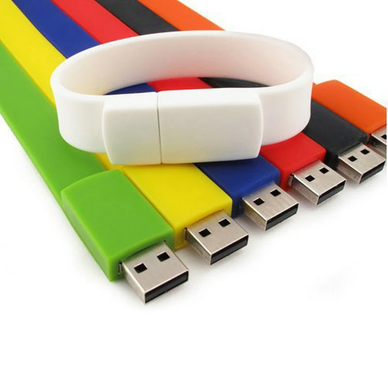 Factory Wholesale Silicone Bracelete USB Flash Pendrive with Customized Logo Printing