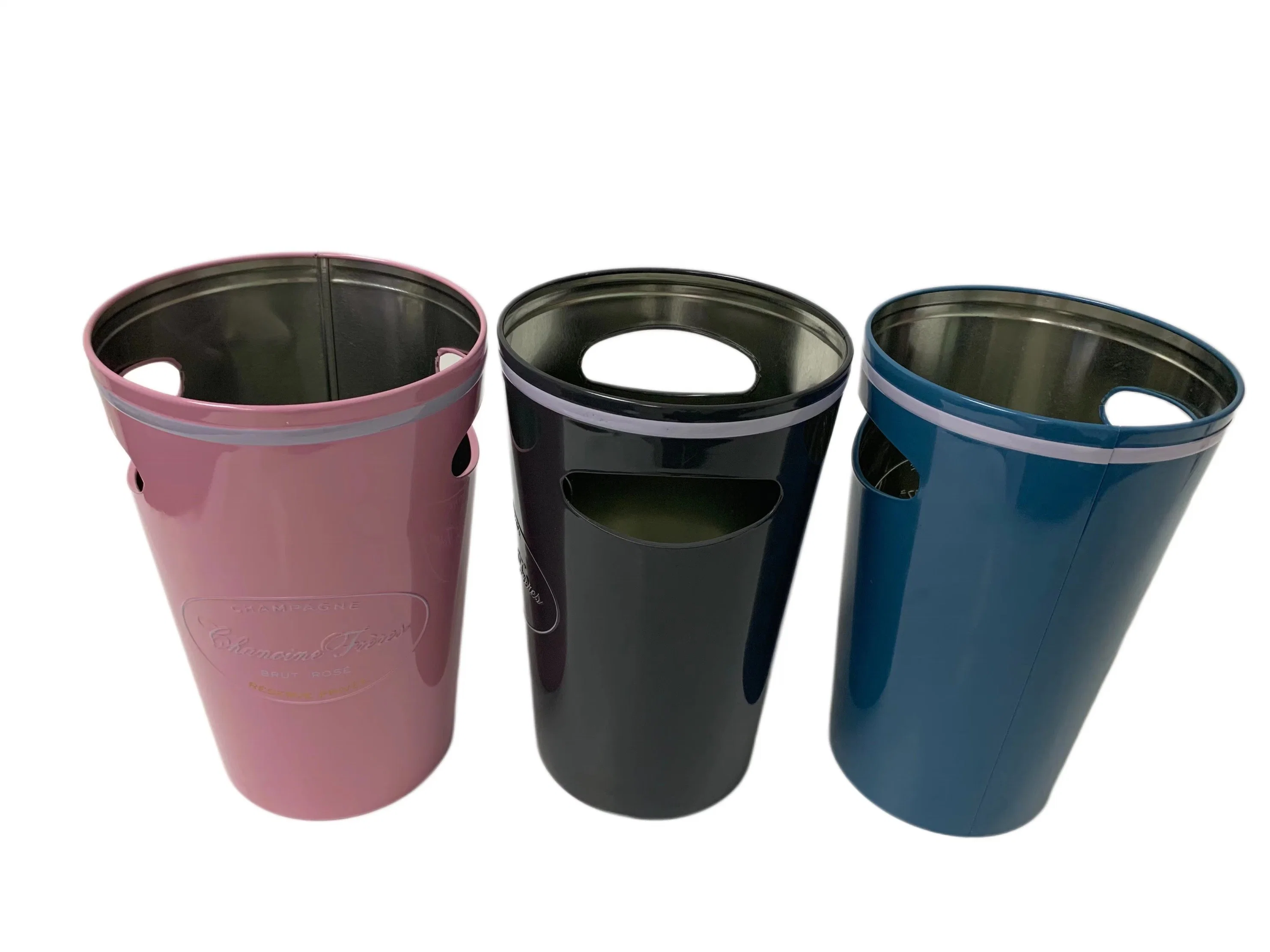 Factory Price Round Tin Bucket Round Beverage Tin Tub Drink Cooler Ice Tin Bucket with Embossing