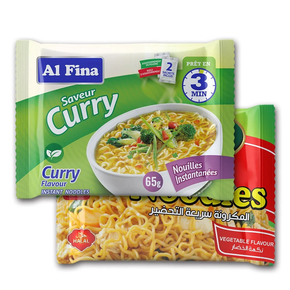 OEM fabricante chino de Fast Food Curry el sabor de la bolsa de fideos instantáneos