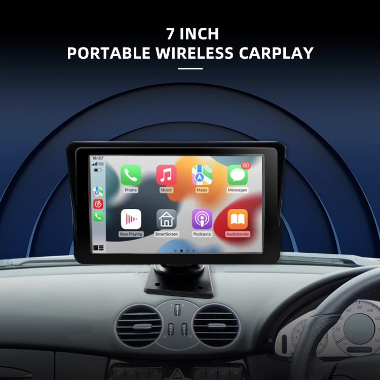 Rádio para automóvel de 7 polegadas Wemaer Multimedia Portable Wireless CarPlay e. Android Auto Video Player Ecrã Táctil sistema de áudio de DVD MP5 Leitor